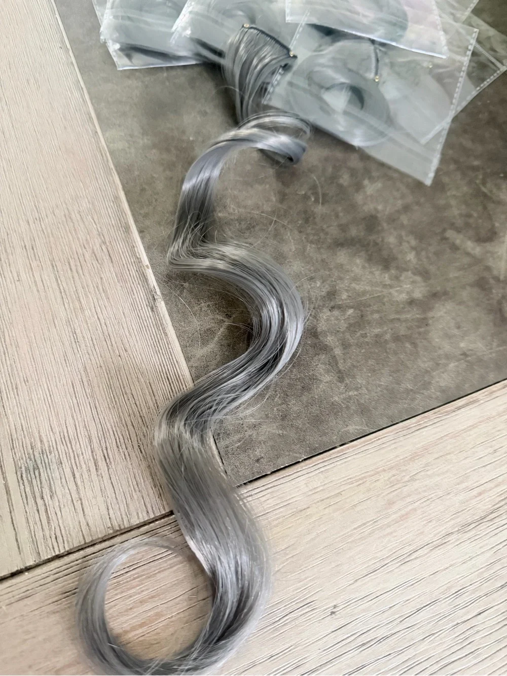 LAVENDER GREY HIGHLIGHTS 10 CLIP-IN HAIR EXTENSIONS